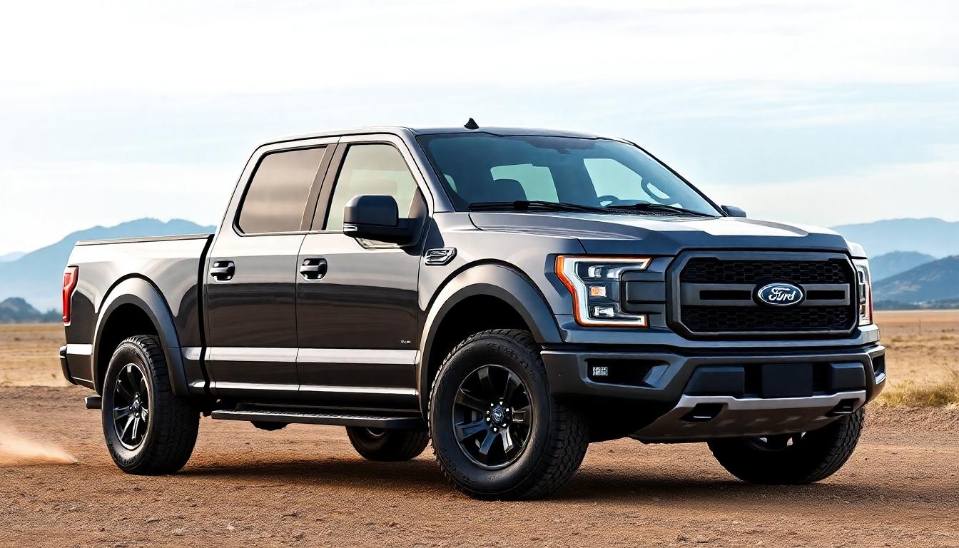 Nova Ford F-150 Tremor na cor prata em ambiente off-road