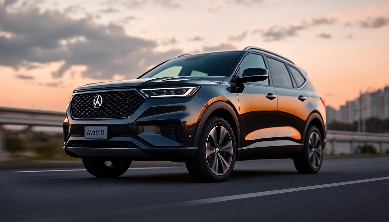 SUV Avatr 11 de cor preta em teste nas ruas de São Paulo
