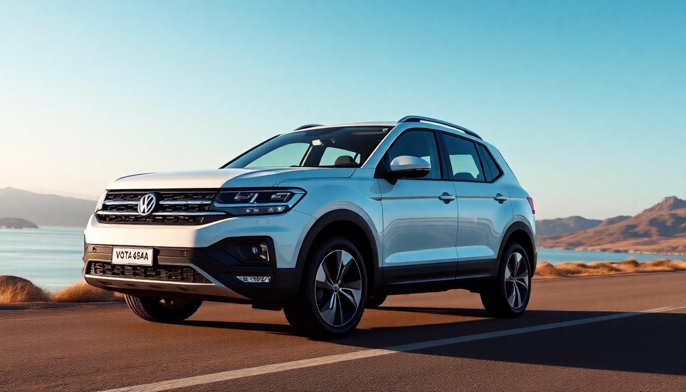Volkswagen Taos Outfit na cor prata em exposição